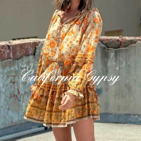 Seashell Gypsy boho floral tassel dress - Picture 3 of 16